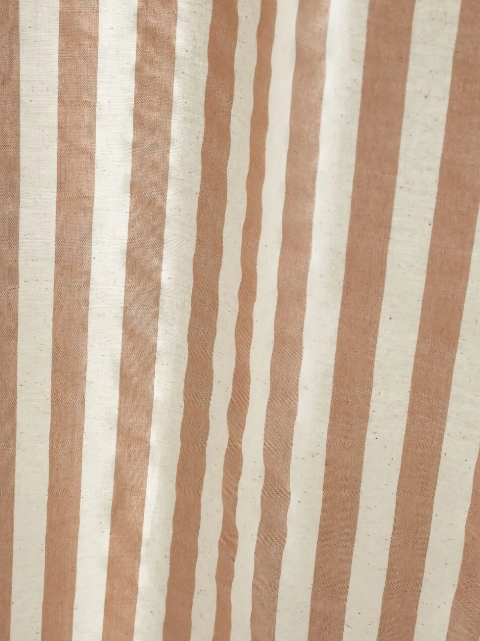 Gordijnen|Gordijnen|Pineapple Elephant Zanzibar Yarn Dyed Stripe Voile Curtains Panel Klei