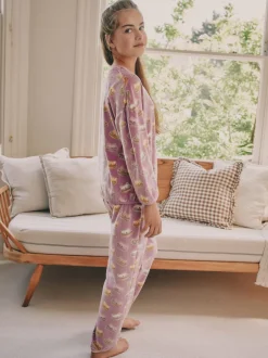 Nachtkleding En Pyjama's|Pyjama's*Next Pink Cataroon - Behaaglijke fleece pyjama (3-16 jr)