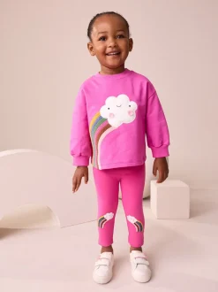 Broeken En Leggings*Next Pink Cloud Rainbow - Knee Embellsihed Leggings (3mths-7yrs)