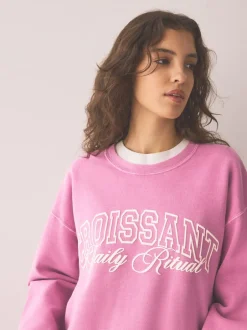 Hoody's En Sweatshirts|Next - Sweatshirt Pink Croissant