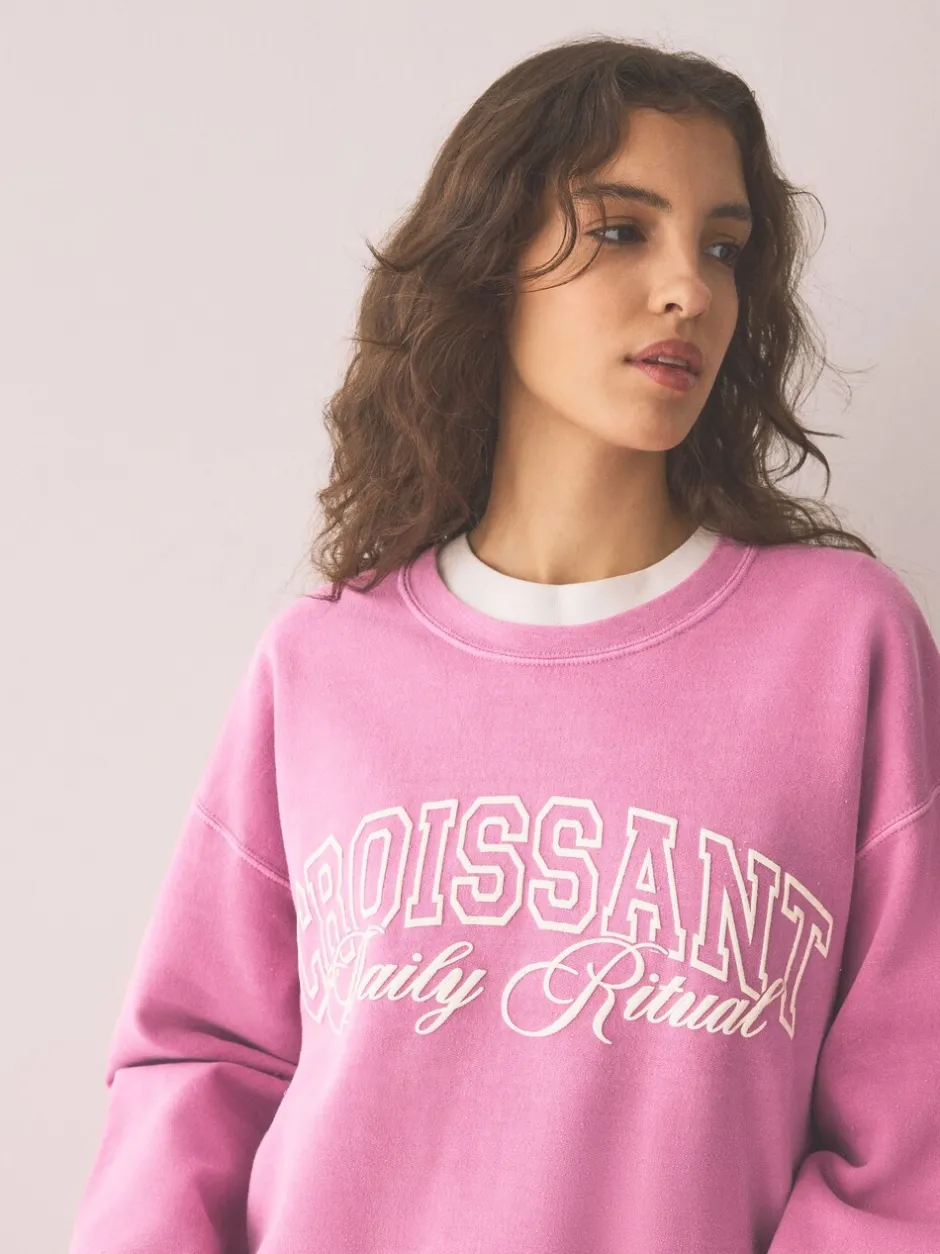 Hoody's En Sweatshirts|Next - Sweatshirt Pink Croissant