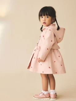 Jassen, Jacks En Kinderwagenpakjes|Jassen En Jacks|Next Pink Embroidery - Shower Resistant Button Front Coat (3mths-7yrs)