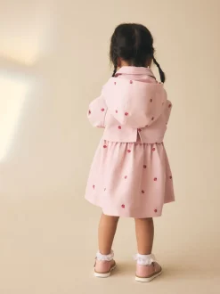 Jassen, Jacks En Kinderwagenpakjes|Jassen En Jacks|Next Pink Embroidery - Shower Resistant Button Front Coat (3mths-7yrs)