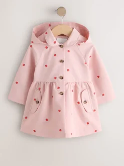 Jassen, Jacks En Kinderwagenpakjes|Jassen En Jacks|Next Pink Embroidery - Shower Resistant Button Front Coat (3mths-7yrs)