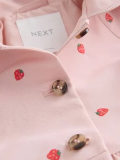 Jassen, Jacks En Kinderwagenpakjes|Jassen En Jacks|Next Pink Embroidery - Shower Resistant Button Front Coat (3mths-7yrs)