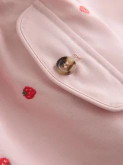 Jassen, Jacks En Kinderwagenpakjes|Jassen En Jacks|Next Pink Embroidery - Shower Resistant Button Front Coat (3mths-7yrs)