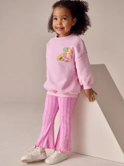 Truien En Breisels|Sets En Outfits*Next Pink Rapunzel Disney Princess - Set van sweatshirt en uitlopende legging (3mnd -7jr)
