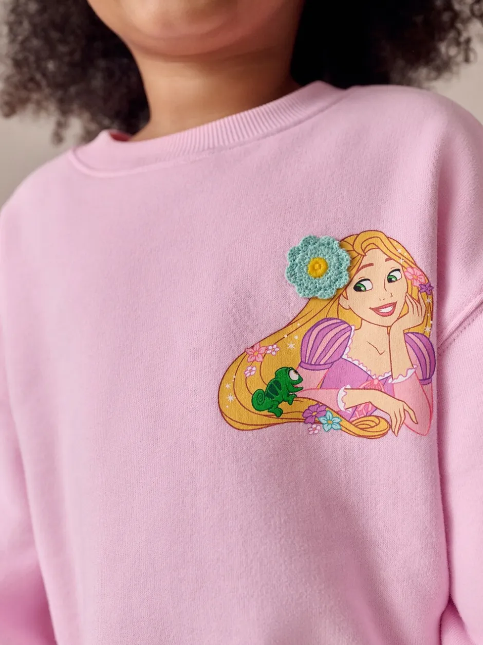 Truien En Breisels|Sets En Outfits*Next Pink Rapunzel Disney Princess - Set van sweatshirt en uitlopende legging (3mnd -7jr)
