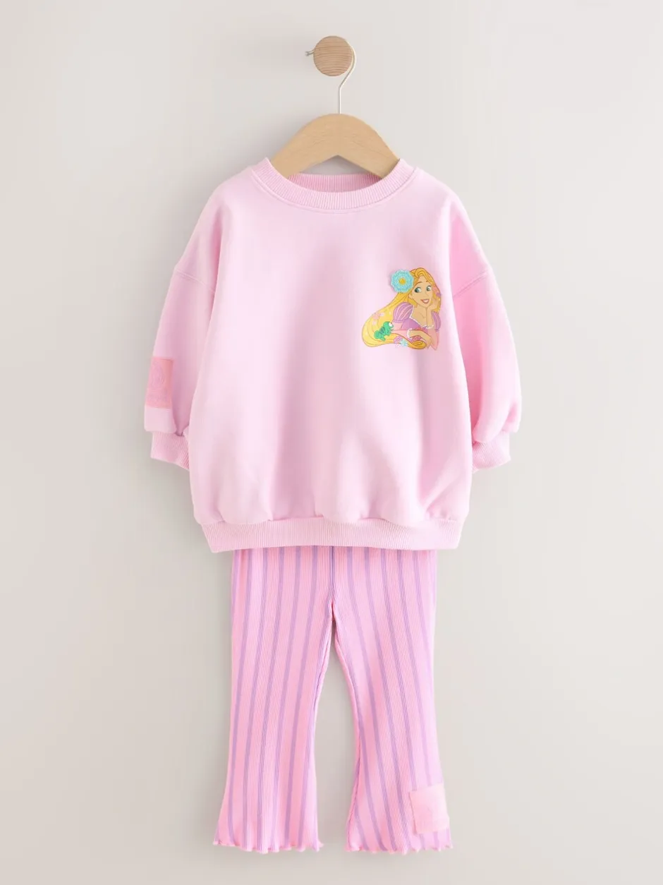 Truien En Breisels|Sets En Outfits*Next Pink Rapunzel Disney Princess - Set van sweatshirt en uitlopende legging (3mnd -7jr)