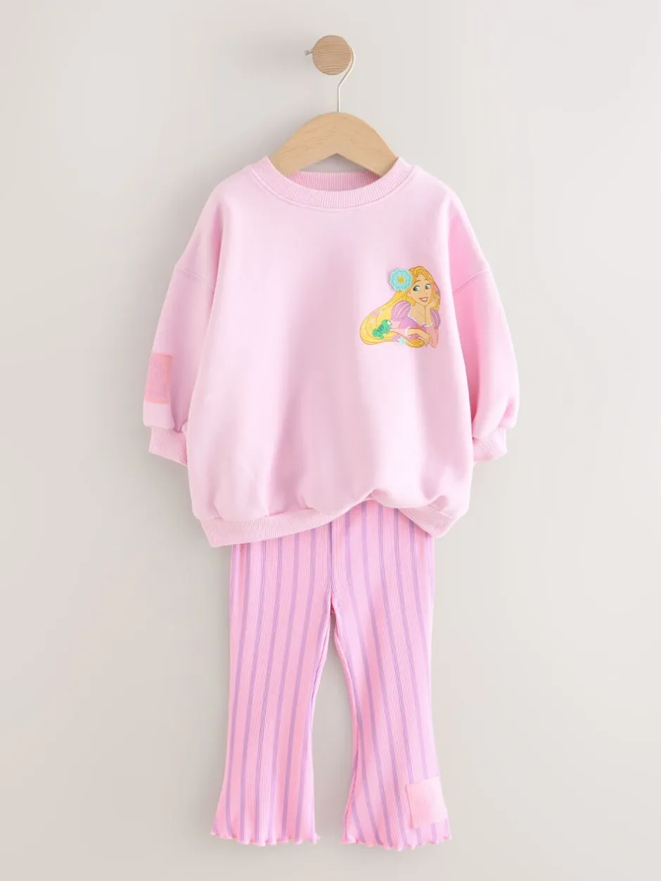 Truien En Breisels|Sets En Outfits*Next Pink Rapunzel Disney Princess - Set van sweatshirt en uitlopende legging (3mnd -7jr)