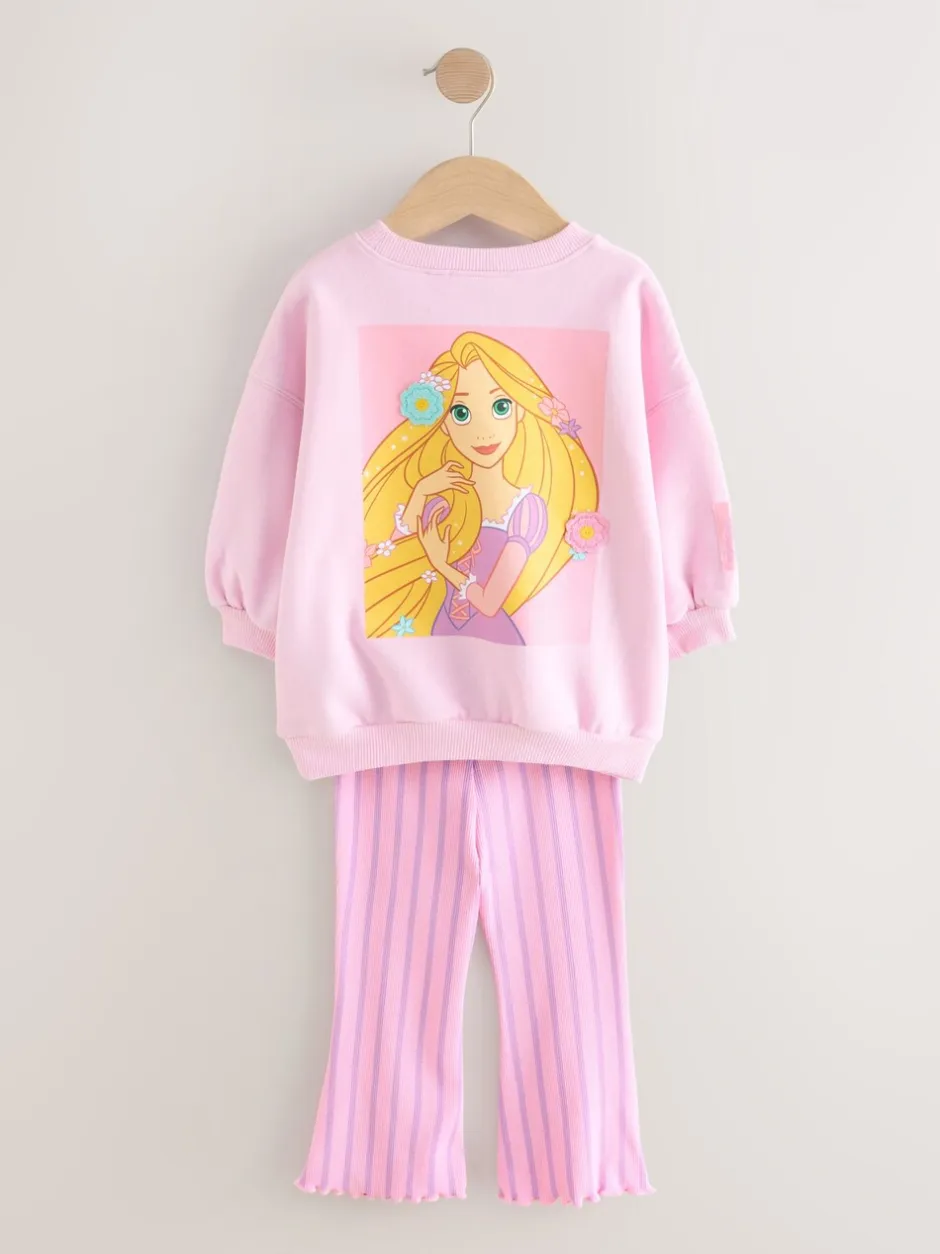 Truien En Breisels|Sets En Outfits*Next Pink Rapunzel Disney Princess - Set van sweatshirt en uitlopende legging (3mnd -7jr)