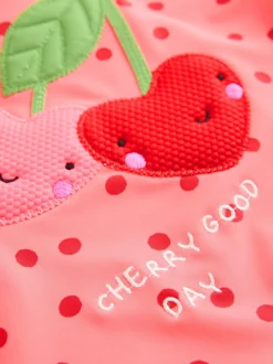Badkleding|Badkleding|Next - Zonbeschermende zwemset met korte mouwen (3mnd-10jr) Pink/ Red Cherry