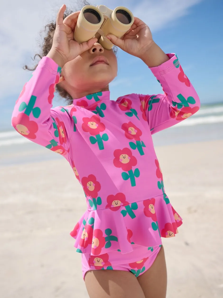 Badkleding|Badkleding*Next - Zonbeschermende zwemset (3 mnd-7 jr) Pink Stampy Floral