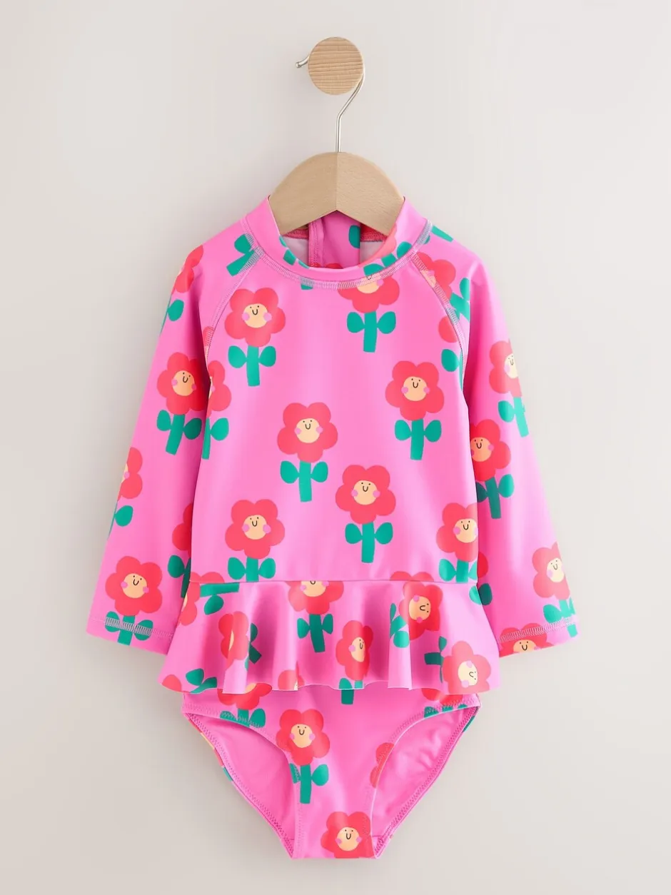 Badkleding|Badkleding*Next - Zonbeschermende zwemset (3 mnd-7 jr) Pink Stampy Floral