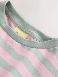 T-Shirts|Next Pink Stripe Lilo & Stitch - Top met print en lange mouwen (3-16jr)