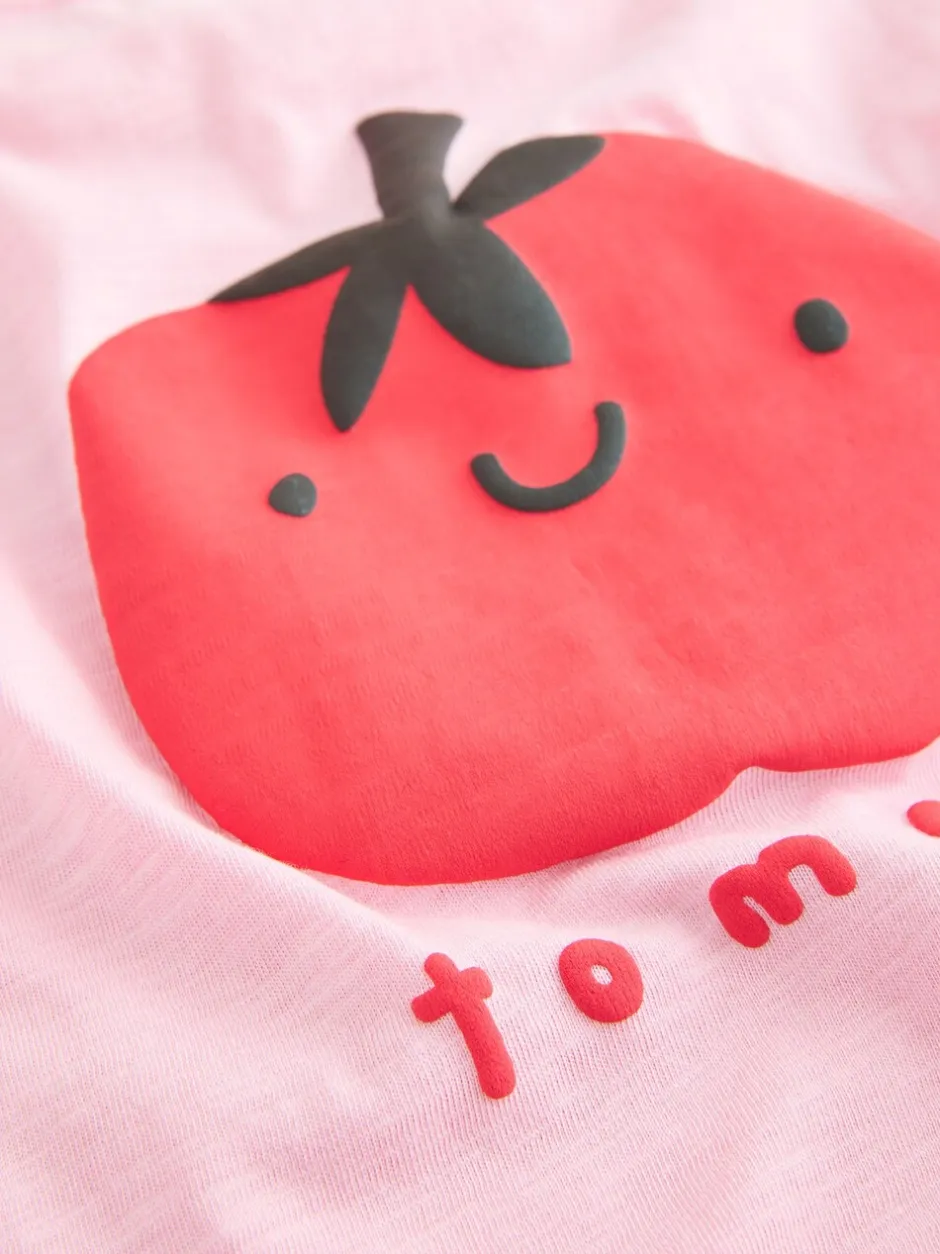 Tops|Tops*Next - Set van T-shirt met korte mouwen en fietsshort (3mnd-7jr) Pink Tomato Character