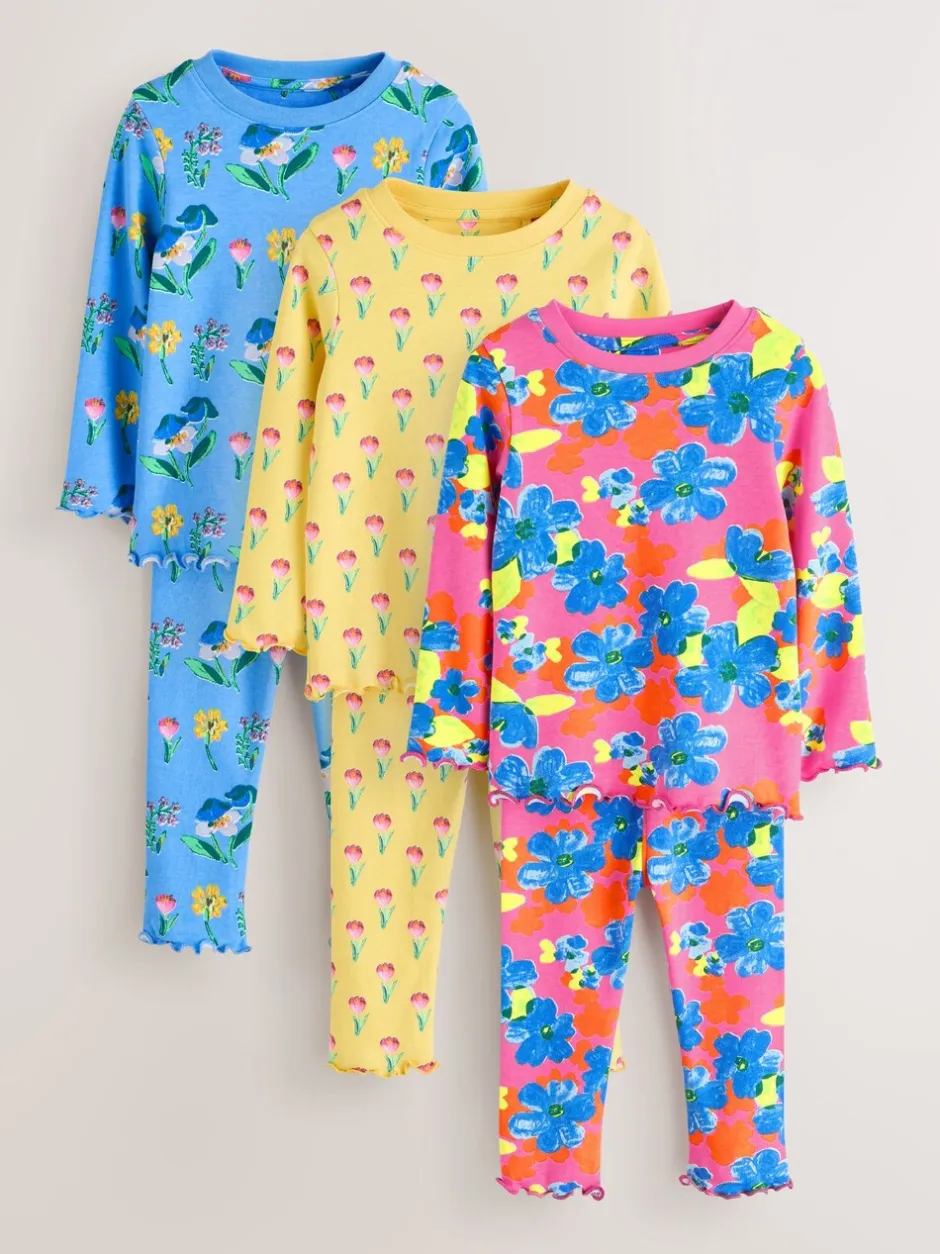 Nachtkleding En Pyjama's|Pyjama's|Next - Verpakking van 3 knusse pyjama's (9 mnd-16 jr) Pink/Blue Bright Floral