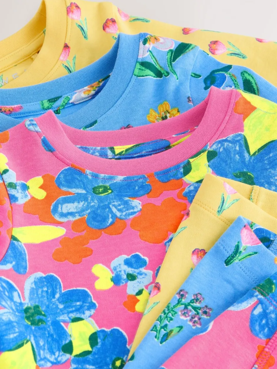 Nachtkleding En Pyjama's|Pyjama's|Next - Verpakking van 3 knusse pyjama's (9 mnd-16 jr) Pink/Blue Bright Floral