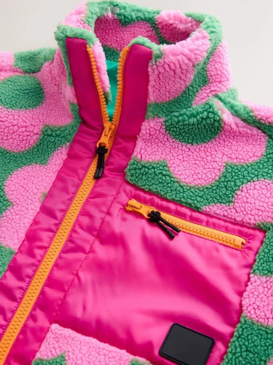 Jassen En Jacks|Sweaters En Hoody´S*Next - Zip Up Borg Jacket (3-16yrs) Pink/Green Flower