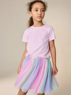 Shorts En Rokken*Next - Pull On Mesh Skirt (3-16yrs) Pink/Rainbow