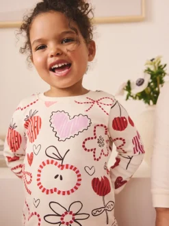 Nachtkleding En Pyjama's|Pyjama's|Next Pink/Red Galentines - Verpakking van 3 knusse pyjama's (9 mnd-12 jr)
