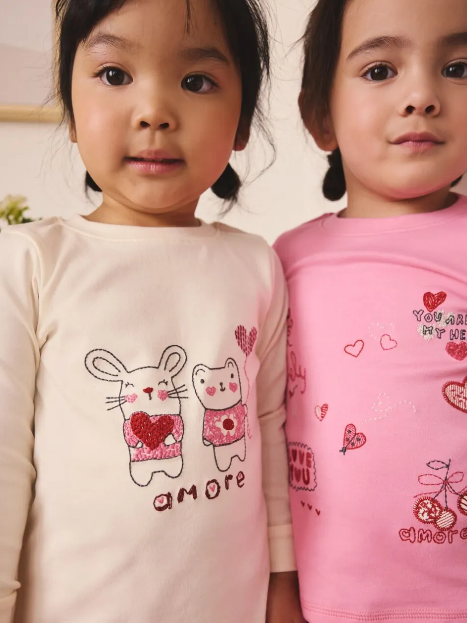 Nachtkleding En Pyjama's|Pyjama's|Next Pink/Red Galentines - Verpakking van 3 knusse pyjama's (9 mnd-12 jr)
