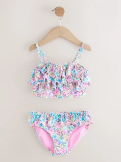 Badkleding*Next - Bikini met ruches (3-16jaar) Pink/Yellow Ditsy Floral