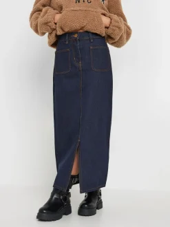 Rokken*PixieGirl Petite 100% katoenen midirok met opgestikte zakken