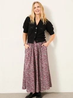Rokken|Fat Face - FatFace midirok Plum Purple 2 Tone Floral