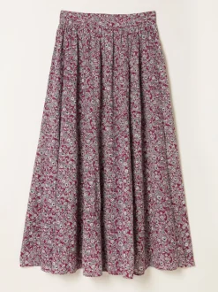 Rokken|Fat Face - FatFace midirok Plum Purple 2 Tone Floral