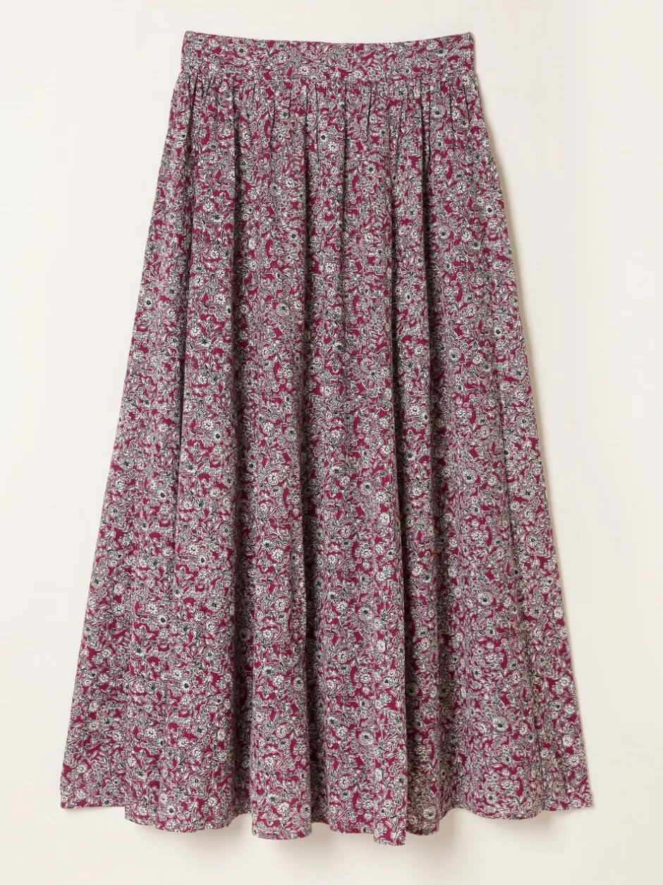 Rokken|Fat Face - FatFace midirok Plum Purple 2 Tone Floral