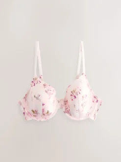 Beha's|Next Plum Purple/Floral Print - A-E Afvlakkende Ultimate Comfort Beha's 2 Verpakking