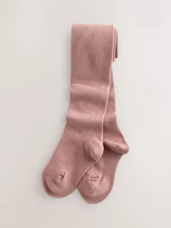 Sokken En Panty's|Sokken En Panty's*Next - Set van 3 katoenrijke tights Plum Rood, Roze en Zwart