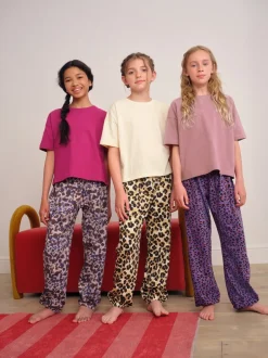Nachtkleding En Pyjama's|Pyjama's*Next - Verpakking van 3 pyjama's met joggingbroek met dierenprint (3-16jr) Plum/Bruin