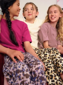 Nachtkleding En Pyjama's|Pyjama's*Next - Verpakking van 3 pyjama's met joggingbroek met dierenprint (3-16jr) Plum/Bruin