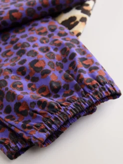 Nachtkleding En Pyjama's|Pyjama's*Next - Verpakking van 3 pyjama's met joggingbroek met dierenprint (3-16jr) Plum/Bruin