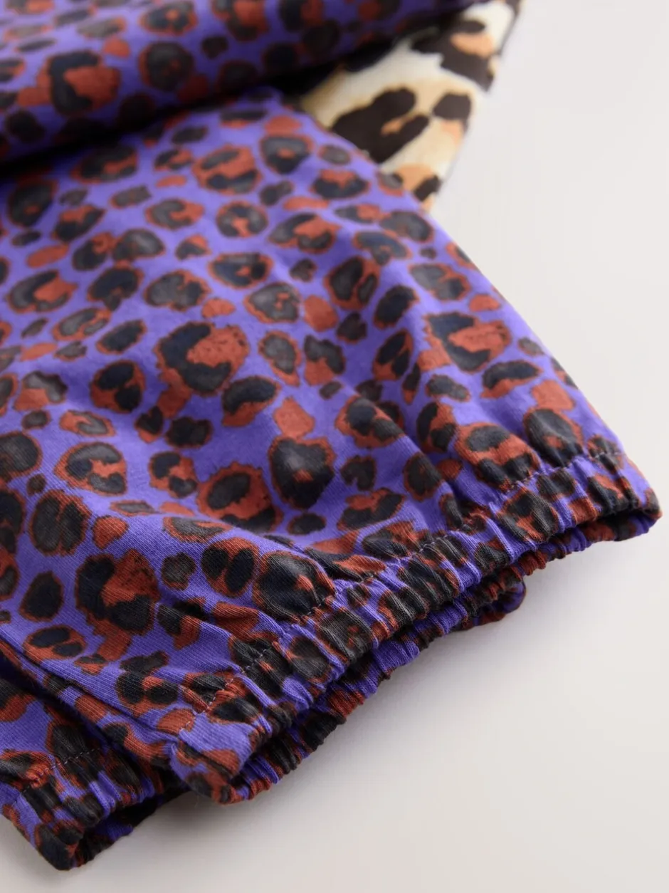 Nachtkleding En Pyjama's|Pyjama's*Next - Verpakking van 3 pyjama's met joggingbroek met dierenprint (3-16jr) Plum/Bruin