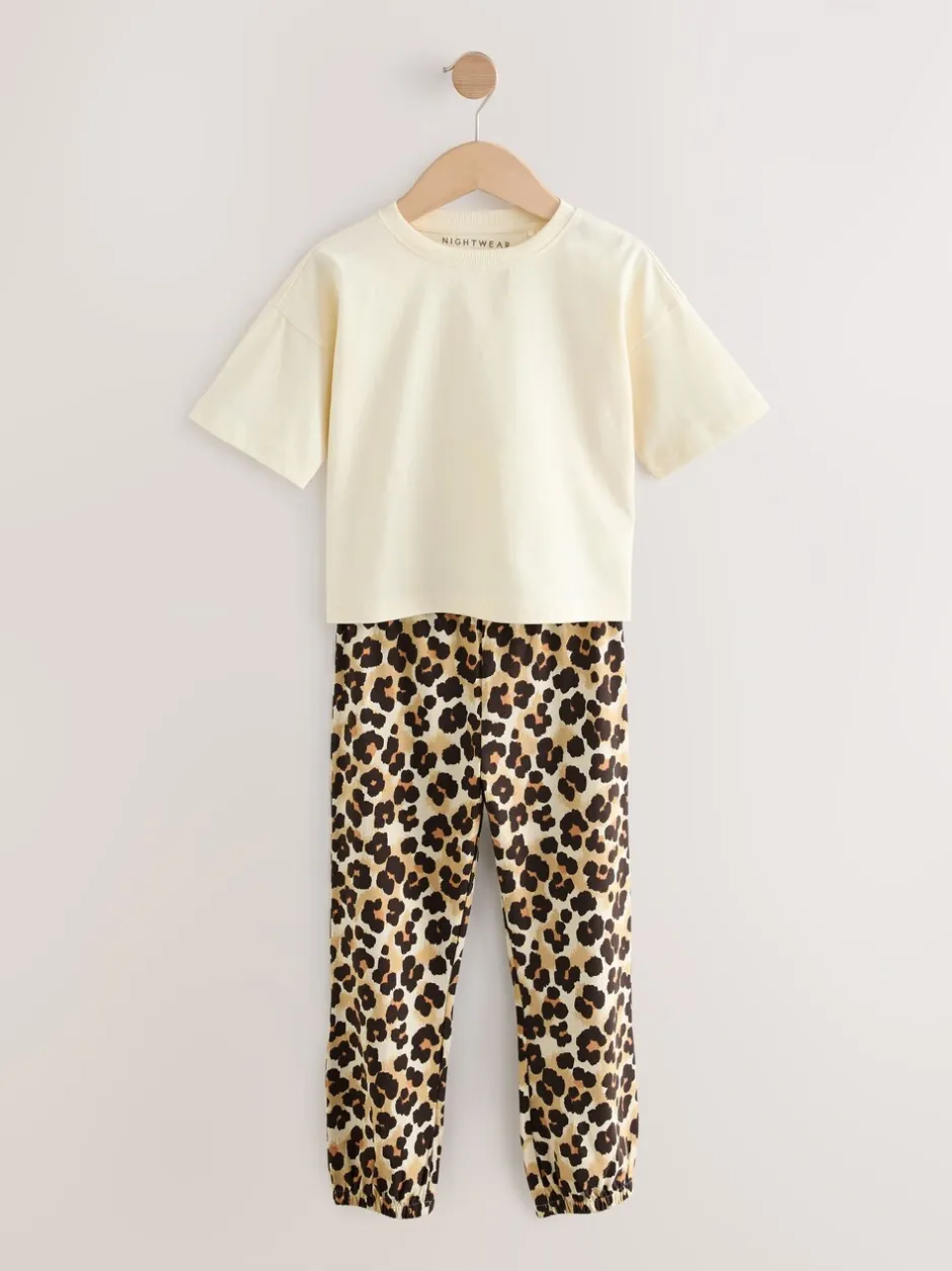 Nachtkleding En Pyjama's|Pyjama's*Next - Verpakking van 3 pyjama's met joggingbroek met dierenprint (3-16jr) Plum/Bruin