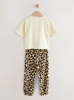 Nachtkleding En Pyjama's|Pyjama's*Next - Verpakking van 3 pyjama's met joggingbroek met dierenprint (3-16jr) Plum/Bruin
