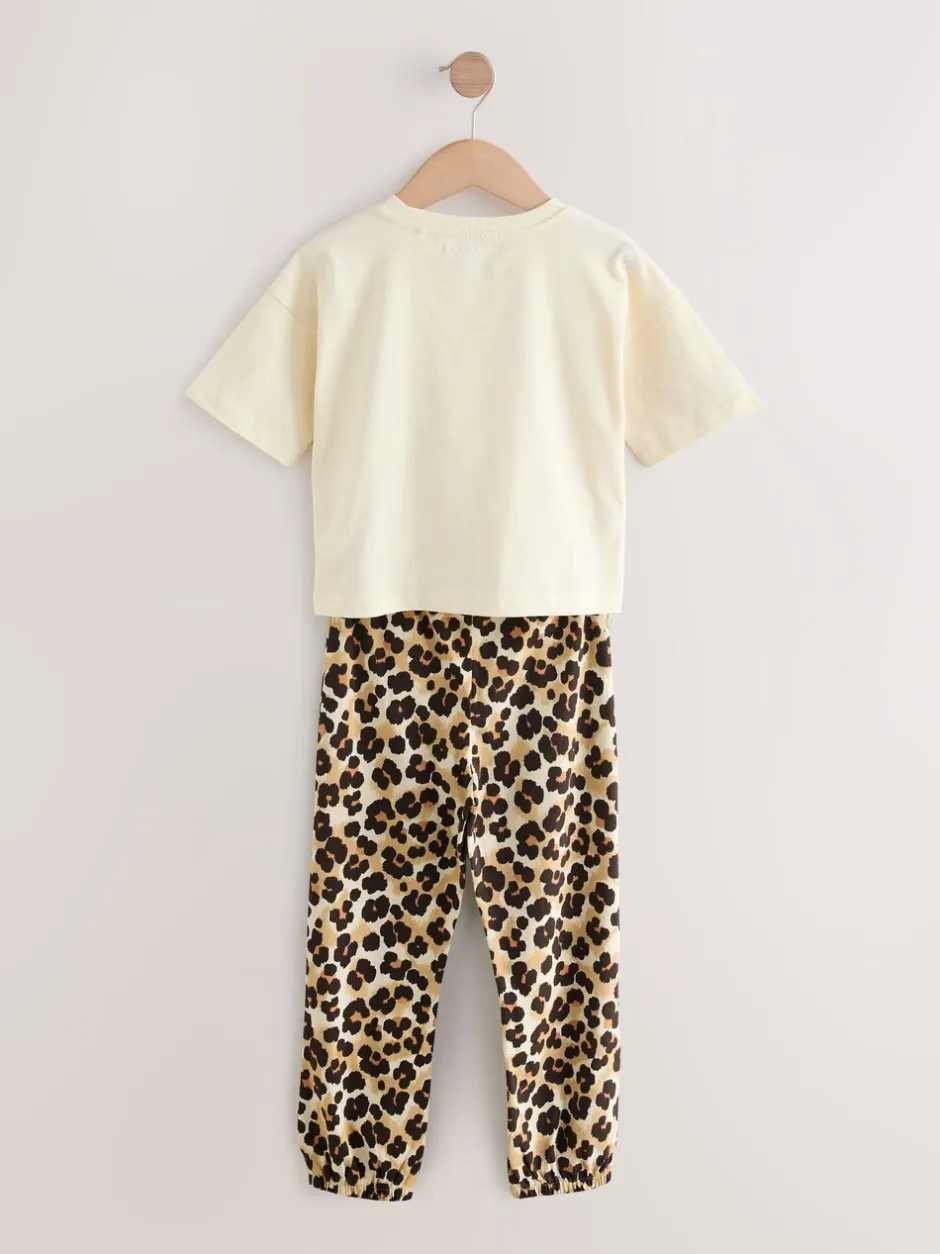 Nachtkleding En Pyjama's|Pyjama's*Next - Verpakking van 3 pyjama's met joggingbroek met dierenprint (3-16jr) Plum/Bruin
