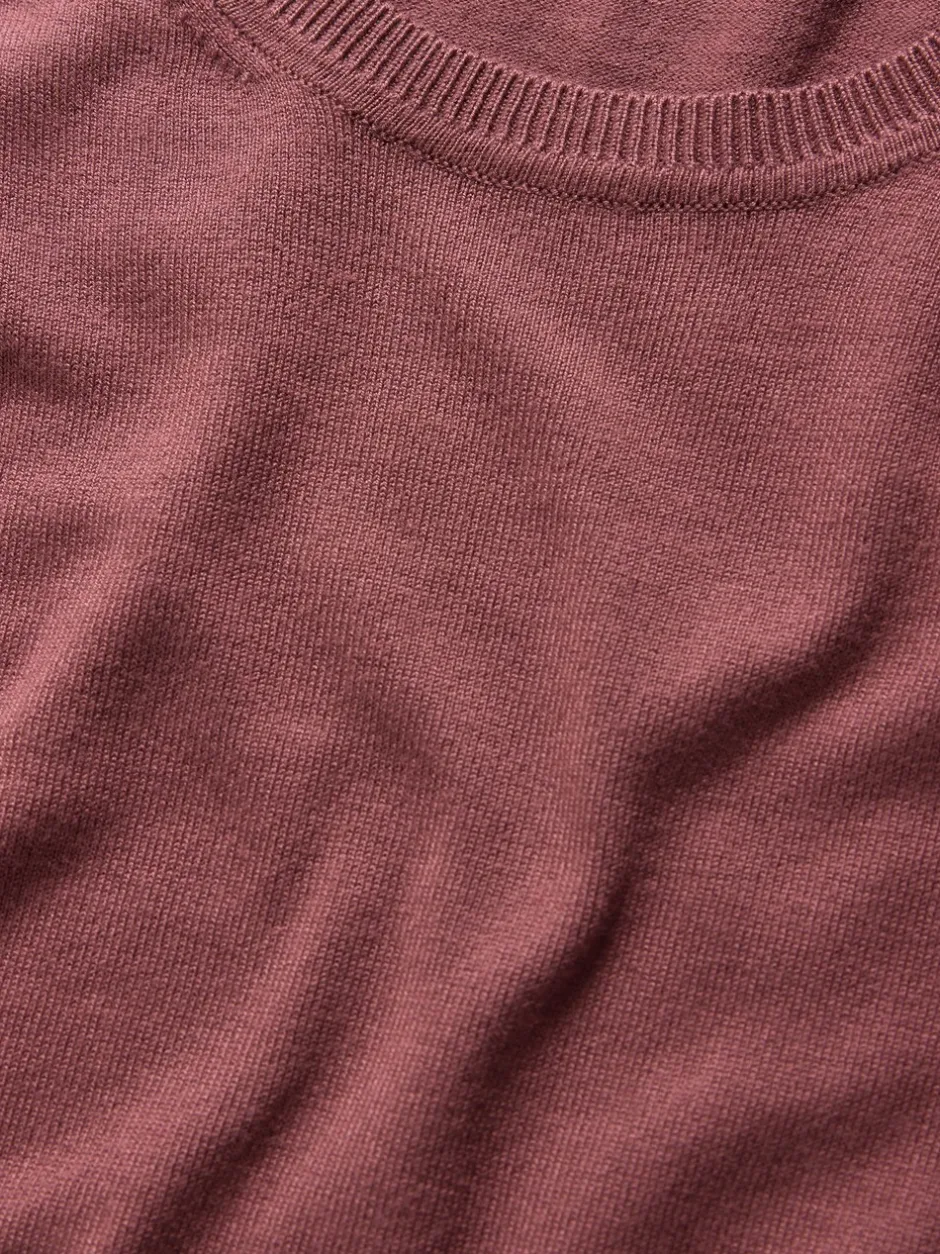 Tops En T-Shirts|The Set - fijngebreide T-shirts Plum/Donkerroze/Bruin