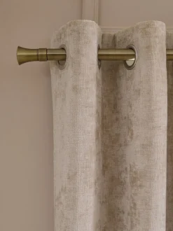 Gordijnen|Gordijnen*Next Plush Chenille Eyelet Curtains Natuurlijk