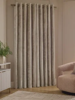 Gordijnen|Gordijnen*Next Plush Chenille Eyelet Curtains Natuurlijk
