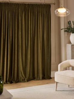 Gordijnen|Gordijnen|Next Plush Chenille Pencil Pleat Lined Curtains