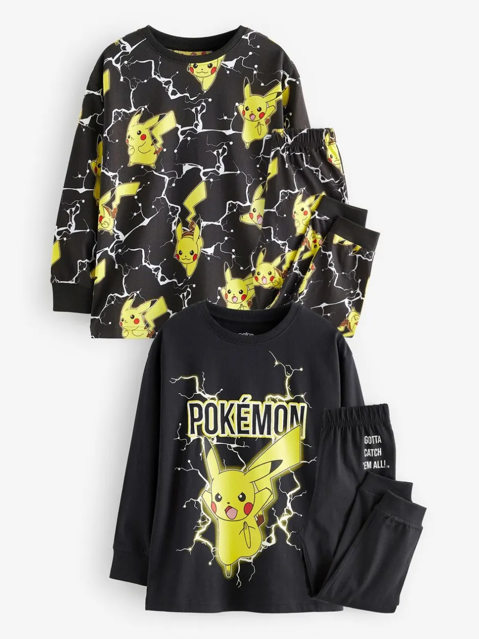 Pyjama's|Nachtkleding En Pyjama's*Next Pokémon geel/zwart - Verpakking van 2 pyjama's met lange mouwen (4-16 jr)