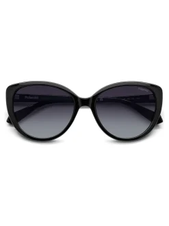 Zonnebril*Polaroid Cat Eye Black Sunglasses With Jewel Embellishment