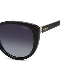 Zonnebril*Polaroid Cat Eye Black Sunglasses With Jewel Embellishment