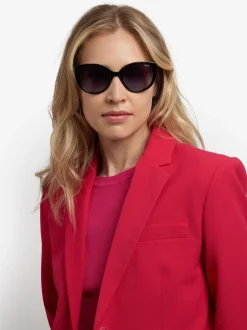 Zonnebril*Polaroid Cat Eye Black Sunglasses With Jewel Embellishment