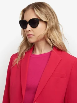 Zonnebril*Polaroid Cat Eye Black Sunglasses With Jewel Embellishment