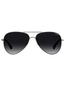 Zonnebril|Polaroid Monochrome Pilot Black Sunglasses